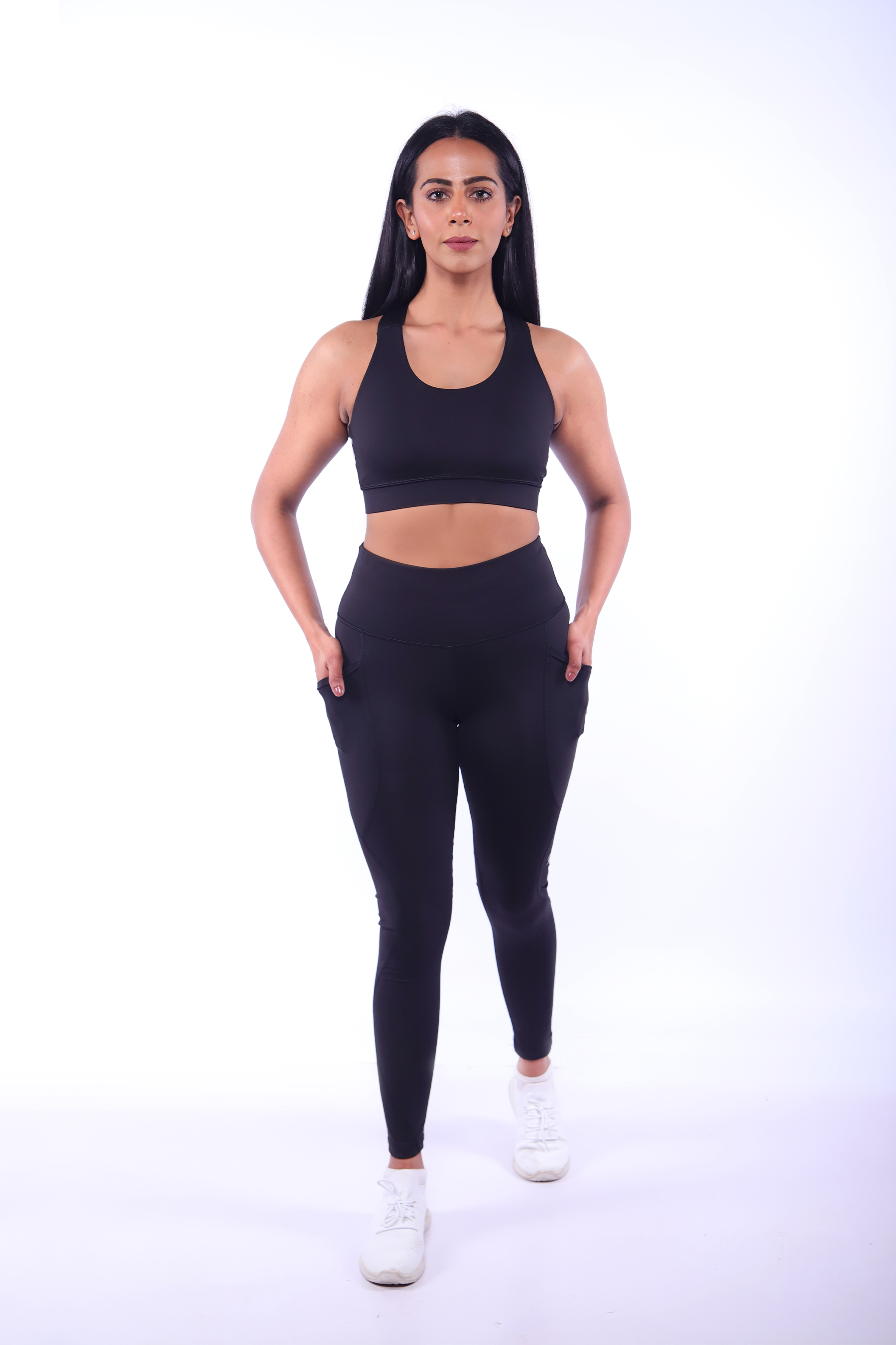 black sports leggings
