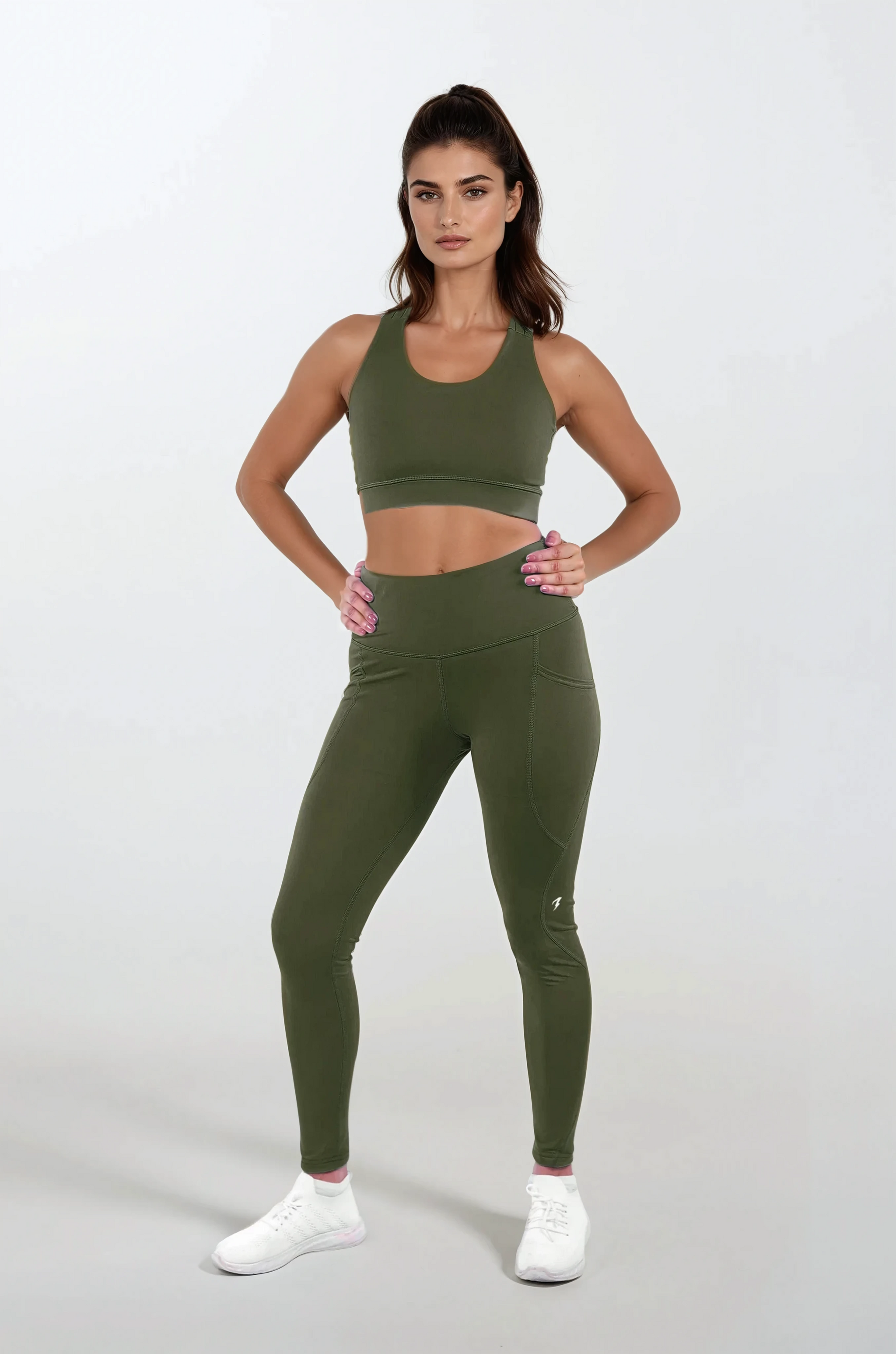 comfortable green workout set for casual gym wear