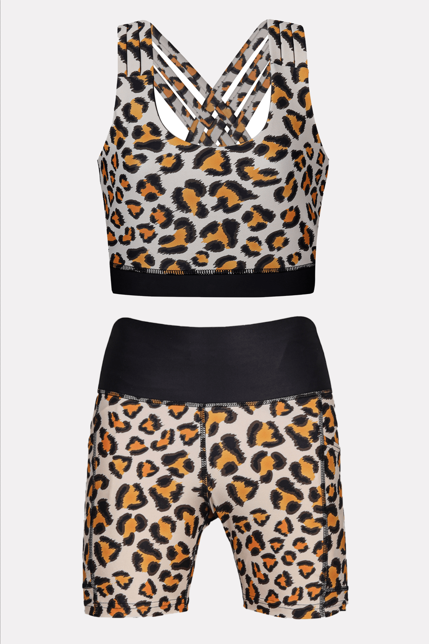 Leopard Compression Short + Bra Set - BODYBORN