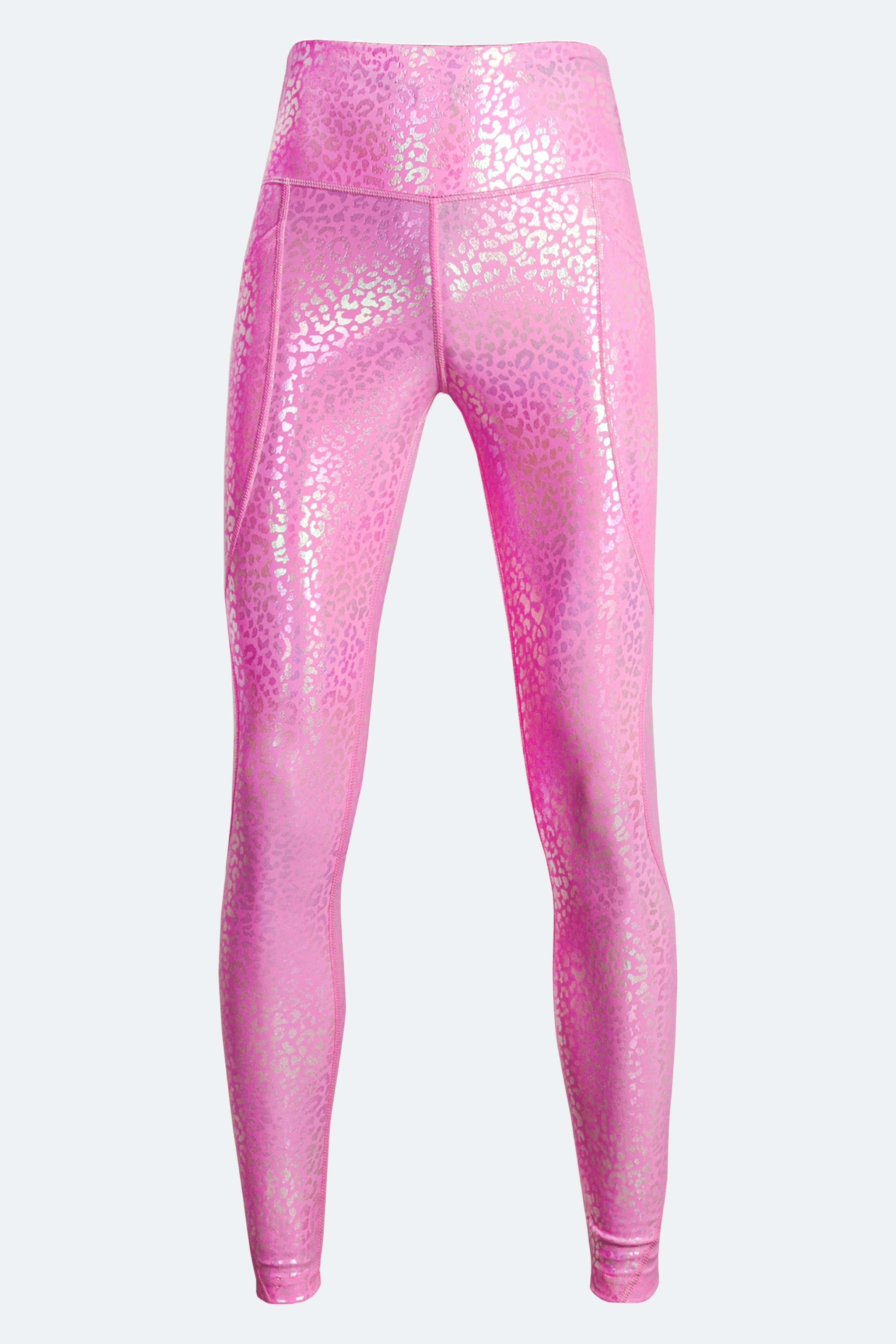 metallic leopard print leggings