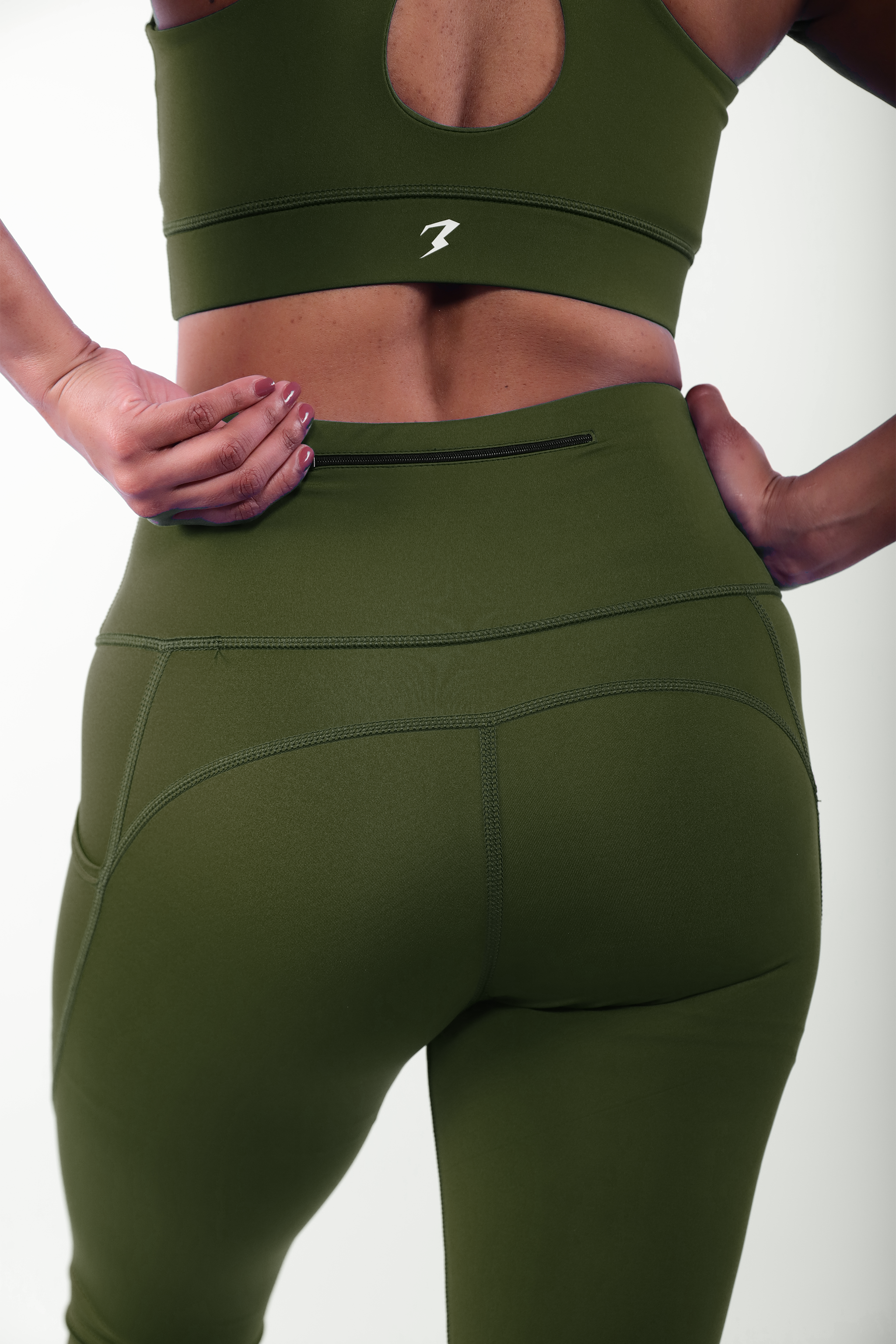 trendy green workout set for women