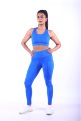 best high waisted blue set for gym workouts