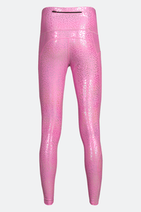 breathable metallic leopard print leggings for running