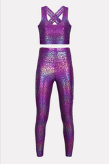 comfortable purple gym set for training and workouts