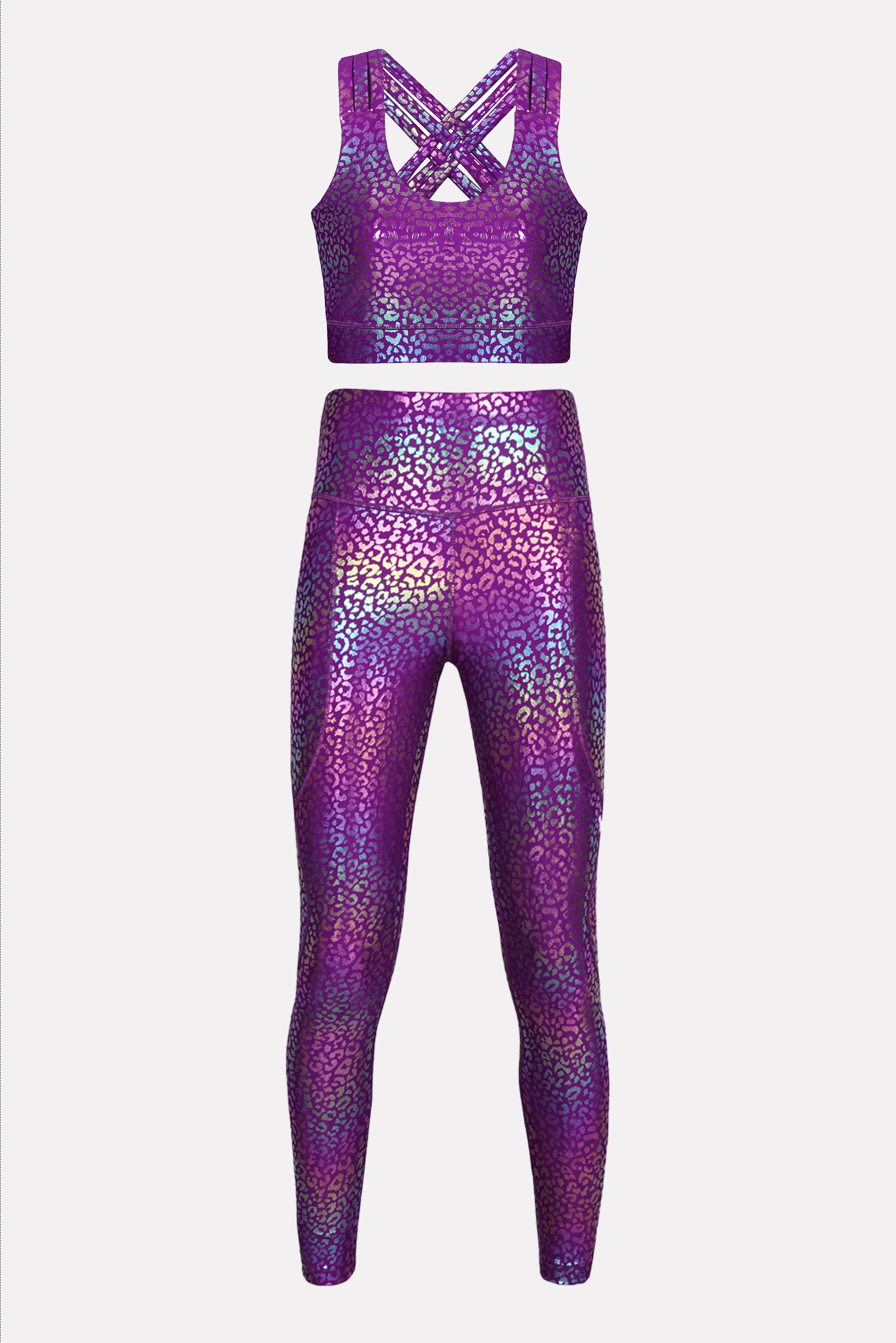 comfortable purple gym set for training and workouts