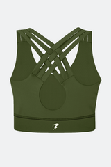 comfortable sports bra green for gym and workouts