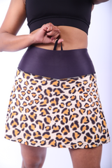 fashionable leopard print skorts for walking and running