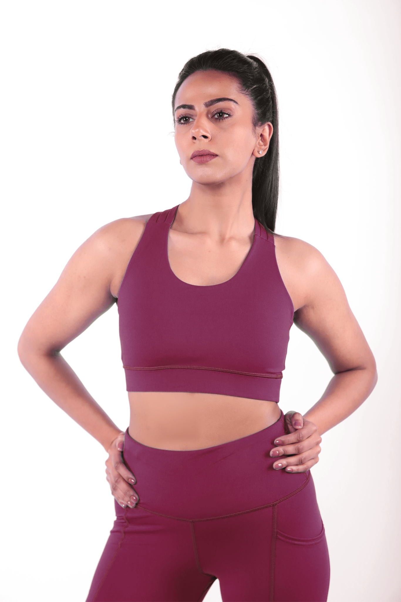 Maroon Plum Power Sports Bra - BODYBORN