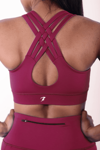 Maroon Plum Power Sports Bra - BODYBORN