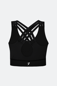 moisture wicking black sports bra for intense training