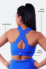 soft fabric high waisted blue set for running