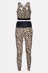 stylish leopard print sports bra for active women