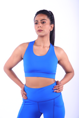 trendy blue workout set for gym and casual wear