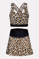 trendy leopard print skorts for summer activities