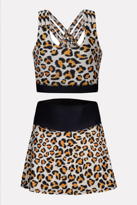 trendy leopard print skorts for summer activities